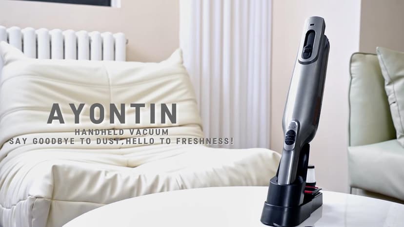 Cordless Handheld Vacuum, Lightweight Portable Hand Vacuum Cleaner with LED Light,Rechargeable Hand Held Vacuum with Charging Dock, Powerful Suction for Office, Home,Car,Silver