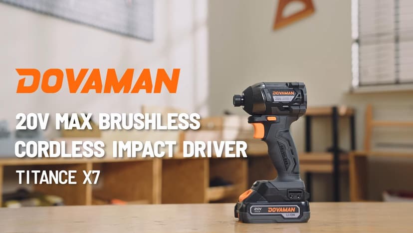 TITANCE X7 20V Cordless Impact Driver, 1/4'' Hex Compact Brushless Driver Kit with 1,770 In-lbs Torque, Battery & Charger Included – Lightweight Electric Screwdriver for Wood, Metal & Auto Repair