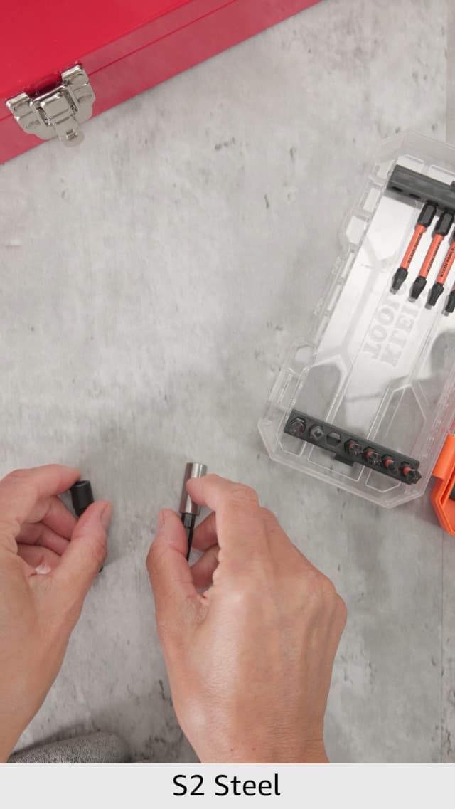 Klein Tools 33801 Impact Driver Bit Set with Magnetic Nut Drivers, ProFlex S2 Steel Phillips, Slotted, Square, TORX Bits with Case, MODBox Compatible, 40-Piece