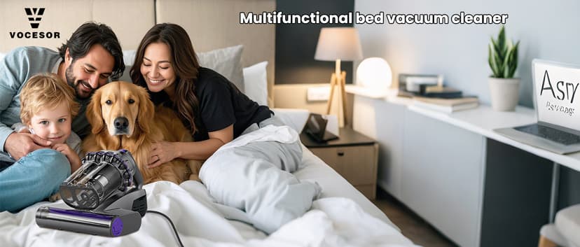 Mattress Vacuum Cleaner, 16Kpa Bed Vacuum Vleaner 253.7nm UV-C Light, 145°F Heat, HEPA Filter & Ultrasonic, Versatile Handheld Vacuums for Bed, Sofa, Couch, Crib (Corded,600W)