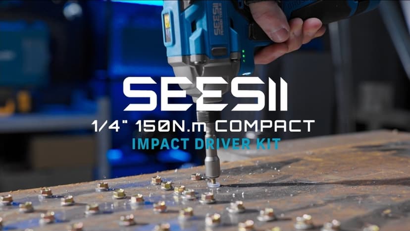 SEESII 16.8V Impact Driver Kit, 1/4" Hex Cordless Impact Driver Set & 2×2.0Ah Batteries, 150N.m Max Torque(1327 In-lbs) Brushless Power Impact Driver w/ 16Pcs Drill Bits, 0-3300RPM Variable Speed