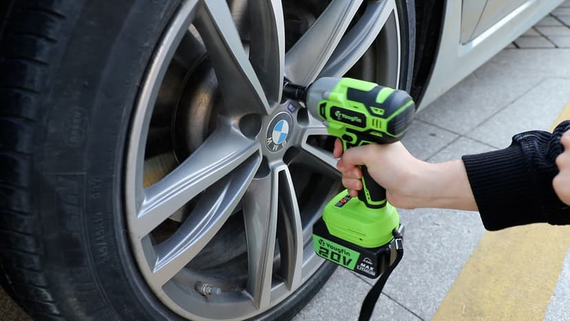 Yougfin Cordless Impact Wrench 1/2 inch for Lug Nuts, 20V Brushless Power Impact Gun Kit 400N.M, 4.0 Ah Battery Powered Impact Driver Heavy Duty, Electric Impact Wrench for Car Home