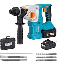 Berserker 20V Cordless 1-1/8" Rotary Hammer Drill SDS-Plus Brushless Motor with Safety Clutch, 4.0Ah Lithium-Ion Battery Powered, 3.0A Fast Charger, 4 Modes Variable Speed Rotomartillo for Concrete