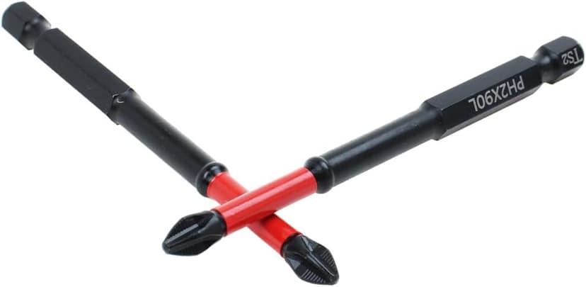 AUTOTOOLHOME 10 Pack Phillips PH2 Magnetic Anti Slip Screwdriver Bit Set 3-1/2" Length TS2 Anti-Slip Long Drill Bits Impact Driver Bits