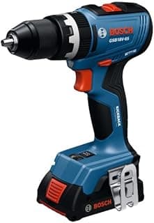 BOSCH GSB18V-65N 1/2 In. Brushless Hammer Drill/Driver - 575 In.-Lbs. Max Torque, Switchable KickBack Control, Rapid Mode Selector, Dual LED Worklights, All-Metal Chuck (Bare Tool)
