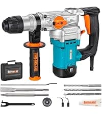 Berserker 20V Cordless 1-1/8" Rotary Hammer Drill SDS-Plus Brushless Motor with Safety Clutch, 4.0Ah Lithium-Ion Battery Powered, 3.0A Fast Charger, 4 Modes Variable Speed Rotomartillo for Concrete