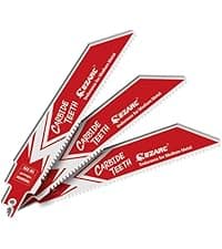 EZARC Carbide Reciprocating Saw Blade R978HM Endurance for Thick Metal, Cast Iron, Alloy Steel 9-Inch 8TPI, 3-Pack