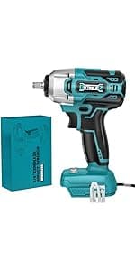 Cordless Impact Wrench 1/2 inch for Makita 18V Battery, 900Ft-lbs Brushless Electric Power Impact Driver Gun Tool, 2100RPM High Torque Impact Wrench with LED Work Light (Tool Only)