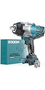Cordless Impact Wrench 1/2 inch for Makita 18V Battery, 900Ft-lbs Brushless Electric Power Impact Driver Gun Tool, 2100RPM High Torque Impact Wrench with LED Work Light (Tool Only)
