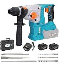 Berserker 20V Cordless 1-1/8" Rotary Hammer Drill SDS-Plus Brushless Motor with Safety Clutch, 4.0Ah Lithium-Ion Battery Powered, 3.0A Fast Charger, 4 Modes Variable Speed Rotomartillo for Concrete