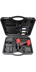 Beswell® 1/2-Inch Air Impact Wrench-1180 Foot-Pounds Max Loosen Torque Output-Well Balanced Lightweight 4.6Lbs-Includes 5-Pieces CR-V Steel SAE Impact Sockets Set & Carrying Case