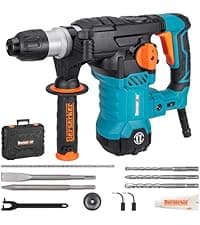 Berserker 20V Cordless 1-1/8" Rotary Hammer Drill SDS-Plus Brushless Motor with Safety Clutch, 4.0Ah Lithium-Ion Battery Powered, 3.0A Fast Charger, 4 Modes Variable Speed Rotomartillo for Concrete