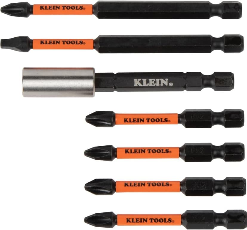 Klein Tools 33801 Impact Driver Bit Set with Magnetic Nut Drivers, ProFlex S2 Steel Phillips, Slotted, Square, TORX Bits with Case, MODBox Compatible, 40-Piece