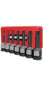 3/8" Hand Reversible Impact Driver Set, Manual Impact Screwdriver Kit, for Removing Damaged, Rusted Screw Bolt & Fasteners, 13PCS