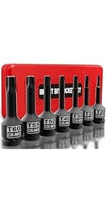 3/8" Hand Reversible Impact Driver Set, Manual Impact Screwdriver Kit, for Removing Damaged, Rusted Screw Bolt & Fasteners, 13PCS