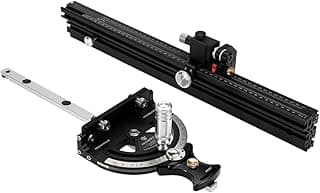 HONGDUI MG21 Precision Miter Gauge System, with 36inch Extended Fence & Micro Adjustable Flip Stop, Fit 3/8 x 3/4" T Slot for Table Saw Router Table