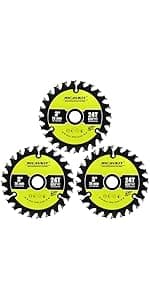3Pack 3 Inch 24T Wood Cutting Circular Saw Blade for Woods, Plastic, PVC, Acrylic, Aluminum,7/16" Arbor TCT Saw Blade Compatible with All Dremel Saw-MAX, Ultra-Saws, RotoZip Saws,Dewalt Saws