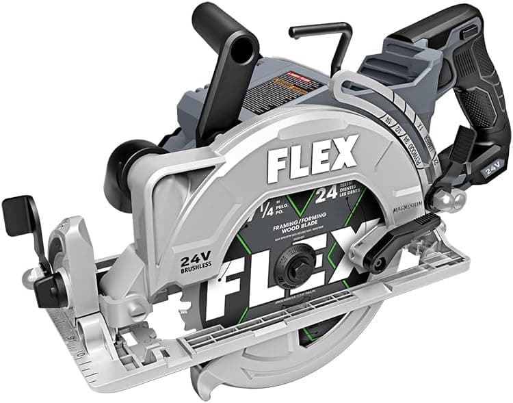 FLEX 24V Brushless Cordless 7-1/4-Inch Rear Handle Circular Saw Tool Only, Battery and Charger Not Included - FX2141R-Z