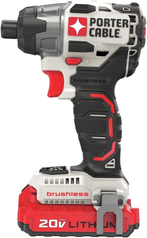 PORTER-CABLE 20V MAX Impact Driver, 1/4 Inch, 2,700 RPM, Battery and Charger Included (PCCK647LB)
