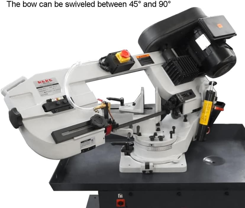KAKA INDUSTRIAL Metal Band Saw | w/ 3 Blades Included | Horizontal Bandsaw,7 inch Round and 7 inch x 8.25 inch Rect Cut, 45-90° Swivel 1.5HP 115V/230V BS-712R