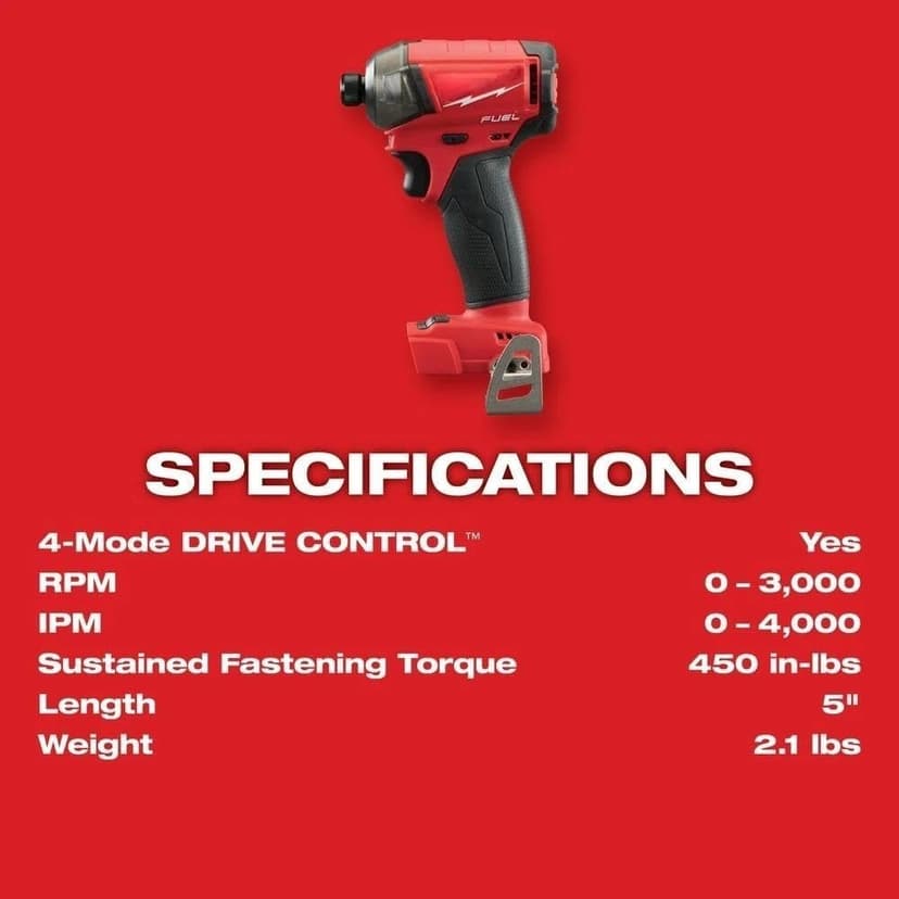 NEW 2760-20 Power Impact Drivers for Milwaukee M18 FUEL 1/4" 18V Hex Hydraulic Driver - Bare Tool