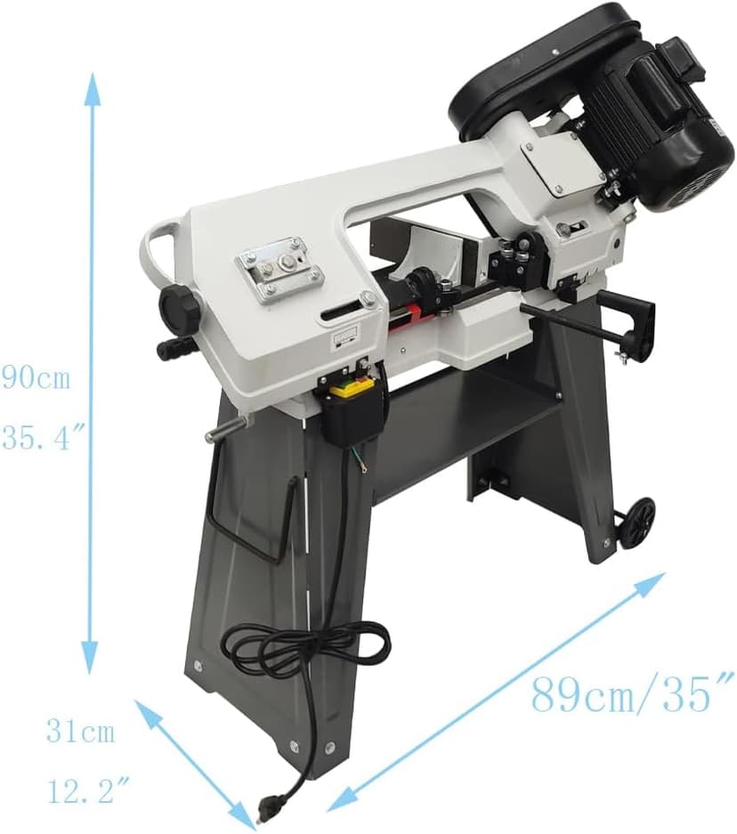 Horizontal Vertical Bandsaw Industrial Metal Band Saw Vertical Cutting Bandsaw with 420W 1/2HP(4P) Motor 0-45° Angle Adjustment Three Speeds for Copper Aluminum Cast Iron Carbon Steel