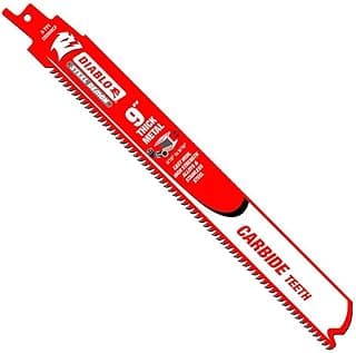 Diablo DS0908CF10 9" 8TPI Steel Demon Carbide Teeth Reciprocating Saw Blades for Thick Metal (10-Pack)