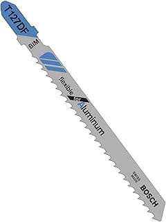 Bosch T127DF 5-Piece 4 In. 8 TPI Flexible for Aluminum T-Shank Jig Saw Blades, Silver