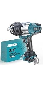 Cordless Impact Wrench 1/2 inch for Makita 18V Battery, 900Ft-lbs Brushless Electric Power Impact Driver Gun Tool, 2100RPM High Torque Impact Wrench with LED Work Light (Tool Only)
