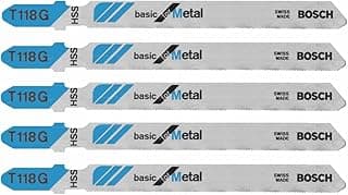 Bosch T118G 5 pc. 3-5/8 in. 36 TPI Basic for Metal T-Shank Jig Saw Blades