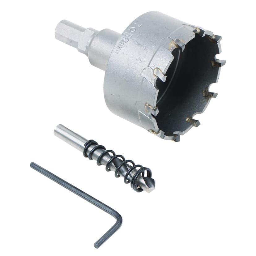 AUTOTOOLHOME 2 inch (50mm) Metal Steel Hole Saw Tooth Carbide Tip TCT Drill Bits Kit for Thick Metal Wood