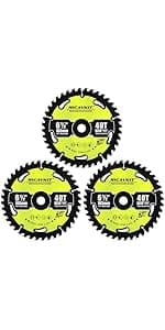 3Pack 3 Inch 24T Wood Cutting Circular Saw Blade for Woods, Plastic, PVC, Acrylic, Aluminum,7/16" Arbor TCT Saw Blade Compatible with All Dremel Saw-MAX, Ultra-Saws, RotoZip Saws,Dewalt Saws