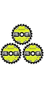 3Pack 3 Inch 24T Wood Cutting Circular Saw Blade for Woods, Plastic, PVC, Acrylic, Aluminum,7/16" Arbor TCT Saw Blade Compatible with All Dremel Saw-MAX, Ultra-Saws, RotoZip Saws,Dewalt Saws