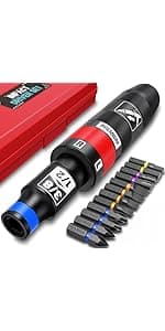 3/8" Hand Reversible Impact Driver Set, Manual Impact Screwdriver Kit, for Removing Damaged, Rusted Screw Bolt & Fasteners, 13PCS