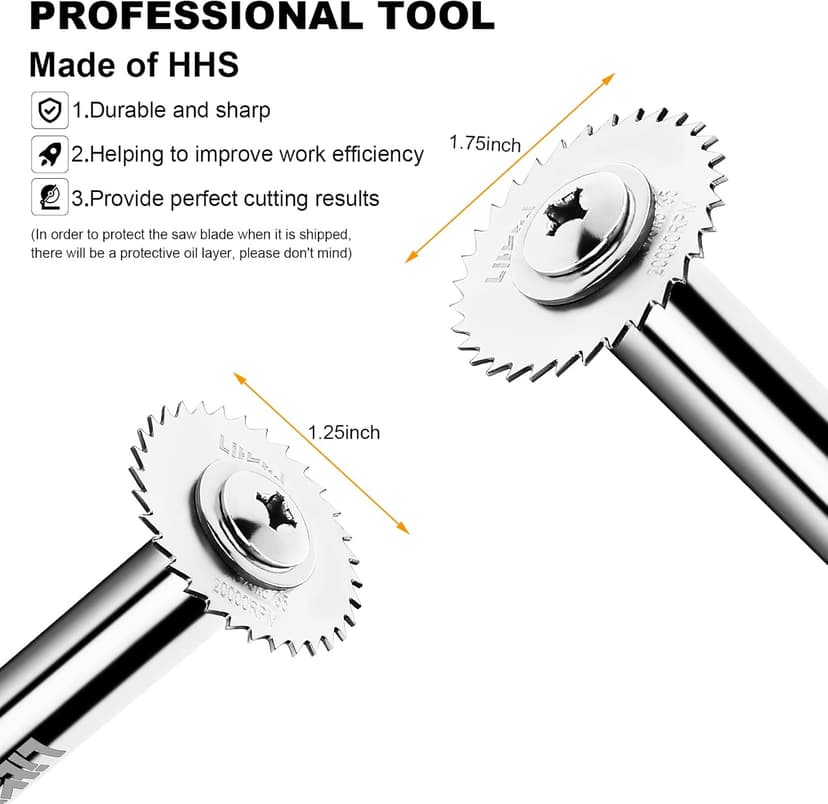 LitKiwi PVC Pipe Inside Cutter(4Pcs Saw Blades) with 1/4" Hex Shank,Plumbing Inside Cutter Internal Plastic Pipe Cutter,1-1/4" & 1-3/4" Or Larger Diameter, with Wire Saw