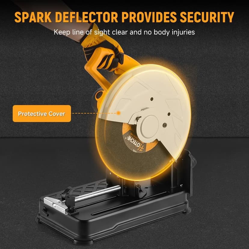 Hoteche 14-Inch Metal Cutting Chop Saw 2100W Heavy-Duty Electric Cut Off Machine with Saw Blade