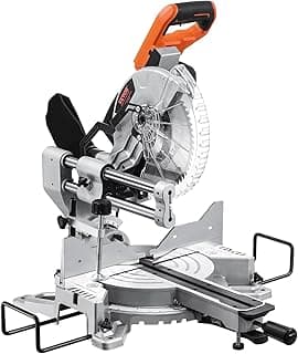 VEVOR Sliding Compound Miter Saw, 10-Inch Blade, 15 Amp Motor, 60-Tooth, Corded Double Bevel Sliding Miter Saw, LED Precision Alignment, Angle Adjustable, for Wood, Composite Decking, Laminates