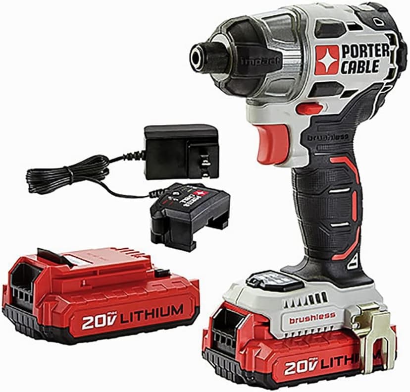 PORTER-CABLE 20V MAX Impact Driver, 1/4 Inch, 2,700 RPM, Battery and Charger Included (PCCK647LB)