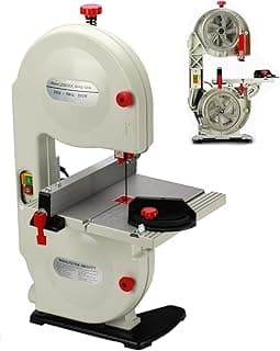 8-Inch Vertical Band Saw for Metal Cutting, Adjustable 0-45° Worktable, Precision Curve Cutting Machine, Versatile Tool for Wood and Metalwork, Ideal for DIY Projects