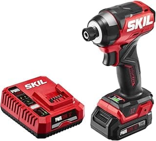 SKIL PWR CORE 12 Brushless 12V 1/4 In. Hex Compact Impact Driver Kit with 3-Speed & Halo Light & One-handed collet Including 2.0Ah Lithium Batteries and PWR JUMP Charger -ID6744A-10