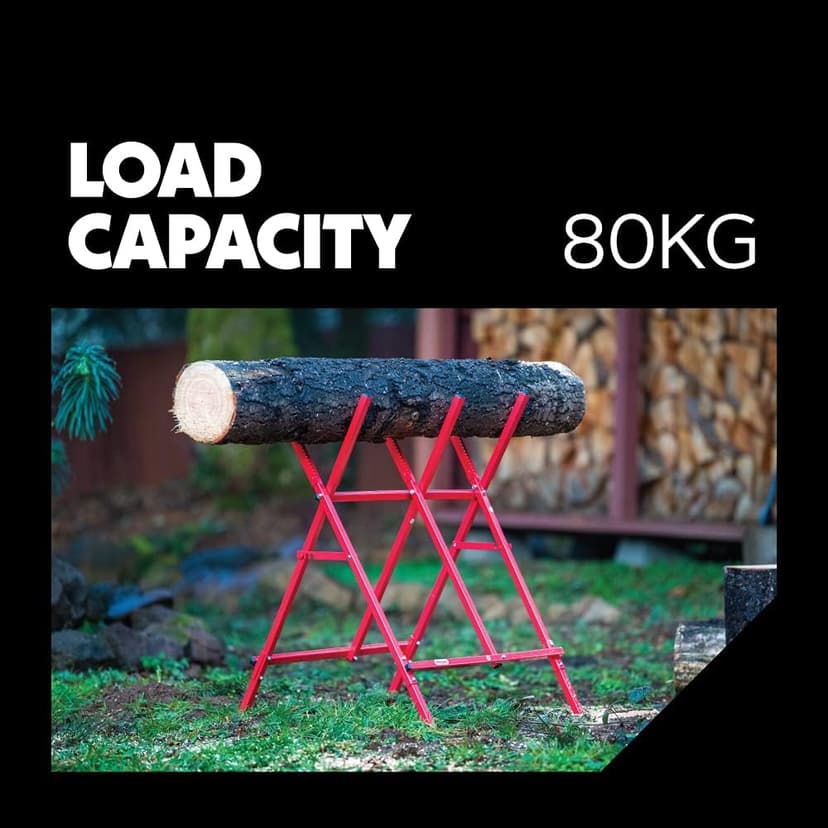 Oregon Steel Log Saw Horse, Foldable & Adjustable Sawbuck, 10 Inch Log Capacity, Folding Wood Cutting Stand, for Logging, Splitting & Firewood (584145)