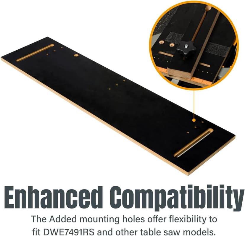 POWERTEC 71395 Taper/Straight Line Jig for Table Saws with 3/4” Wide by 3/8” Deep Miter Slot