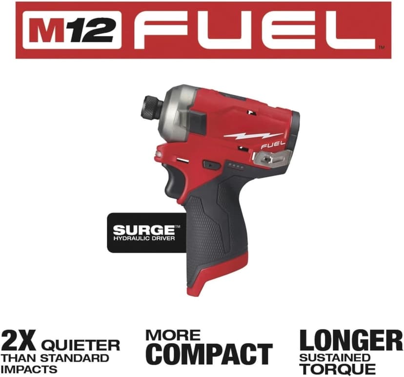 2551-20 for Milwaukee M12 FUEL 1/4" Hex Hydraulic Driver Length 5.2 in Height 6.8 in Width 2.2 in