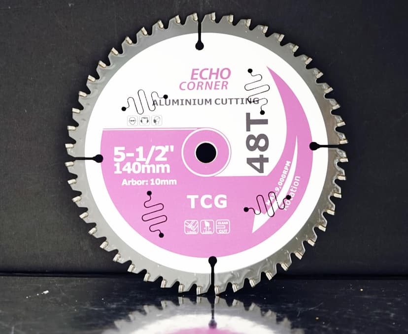 5-1/2" (10mm Arbor) Circular Saw Blades 48Tooth+24Tooth, Heavy Duty Combo Pack Carbide TCT Fine Cut Fine Finish Crosscut Framing Ripping Wood Plywood MDF Plastic Veneer Lumber Laminate