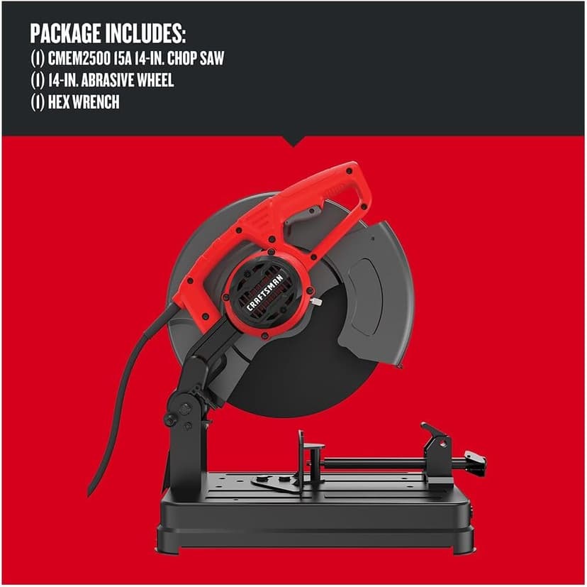 CRAFTSMAN Chop Saw, 14 inch, 15 Amp, Corded (CMEM2500)