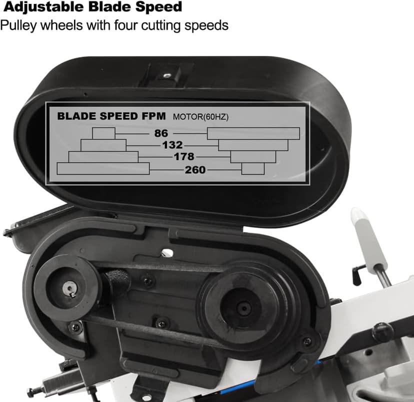 KAKA INDUSTRIAL Metal Band Saw | w/ 3 Blades Included | Horizontal Bandsaw,7 inch Round and 7 inch x 8.25 inch Rect Cut, 45-90° Swivel 1.5HP 115V/230V BS-712R