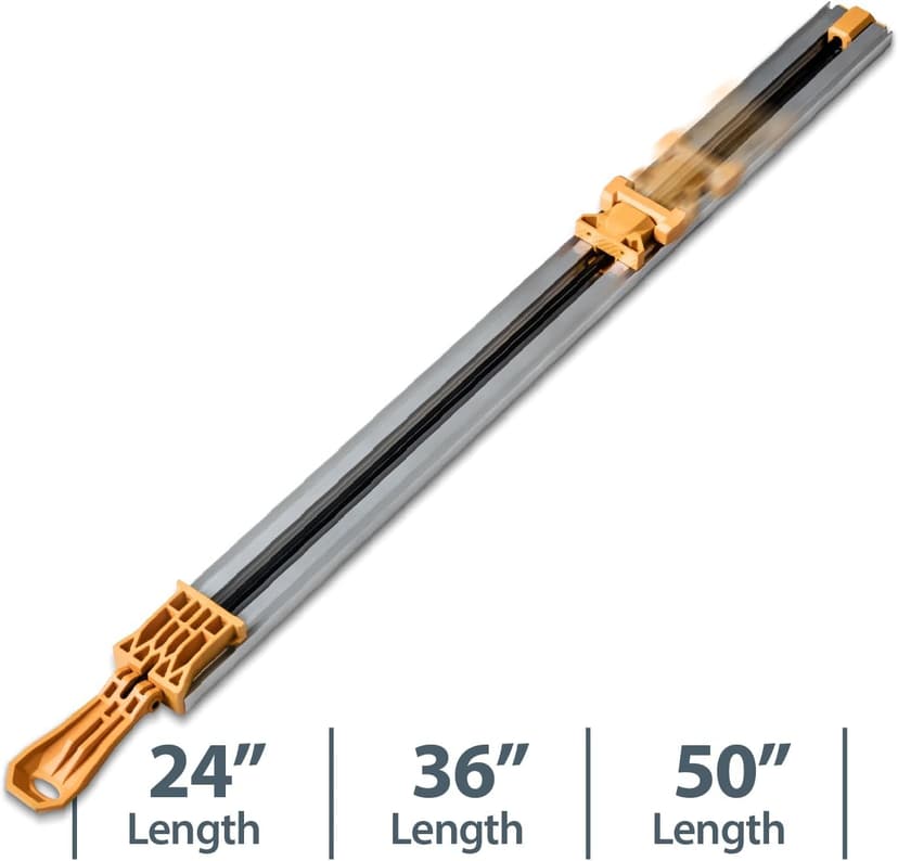 POWERTEC 24, 36, 50 Inch Circular Saw Guide/Straight Edge Guide for Router Tool, Jigsaw, Circular Saw and Drill Press, Saw Guide for Cutting Plywood and Routing Dado Slots, 3 pk (71708)