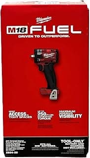 Milwaukee FUEL 2854-20 3/8 Brushless Cordless Impact Wrench Volt (Bare Tool Only), Red