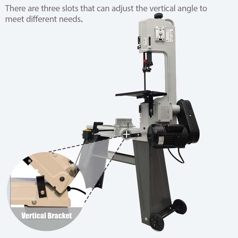 Horizontal Vertical Bandsaw Industrial Metal Band Saw Vertical Cutting Bandsaw with 420W 1/2HP(4P) Motor 0-45° Angle Adjustment Three Speeds for Copper Aluminum Cast Iron Carbon Steel