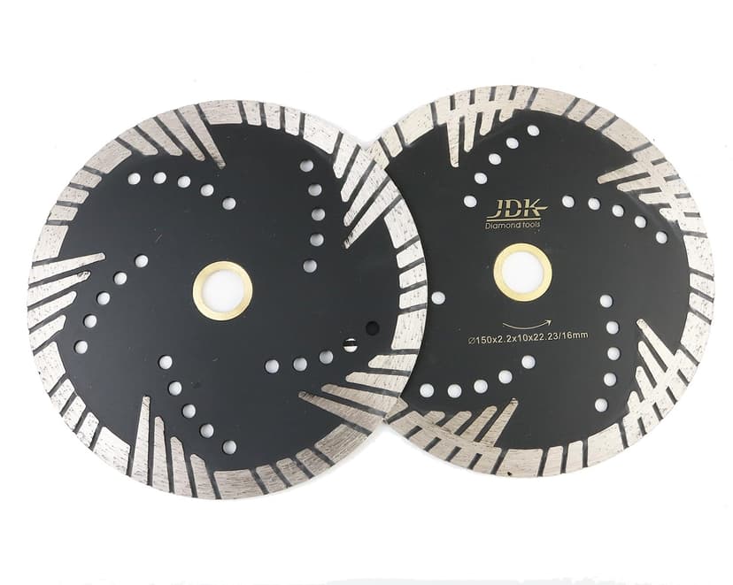 6 Inch Turbo Diamond Saw Blade for Cutting Granite Deep Triangle Cutting Disc for Stone Masonry Brick Block Concrete with 7/8’’-5/8’’ Arbor